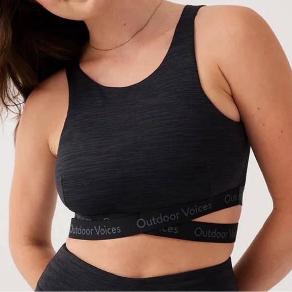 Outdoor Voices Other - Outdoor Voices Move Free Criss Cross TechSweat Night Crop Top Sports Bra Medium